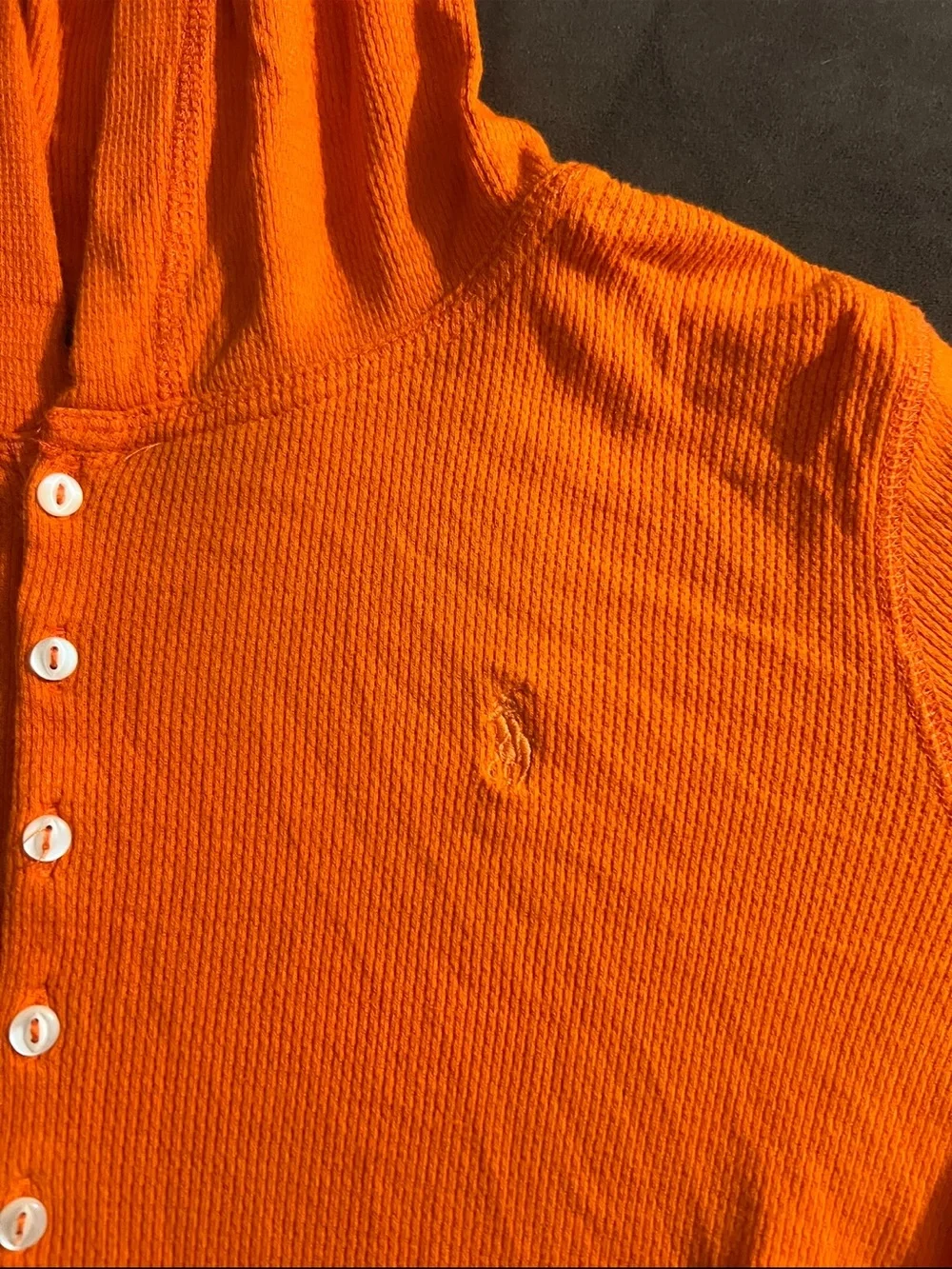 Ralph Lauren Orange Long-Sleeve Hooded Drawstring Dress